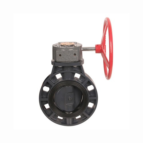 PLASTIC PVC BUTTERFLY VALVE with Gear